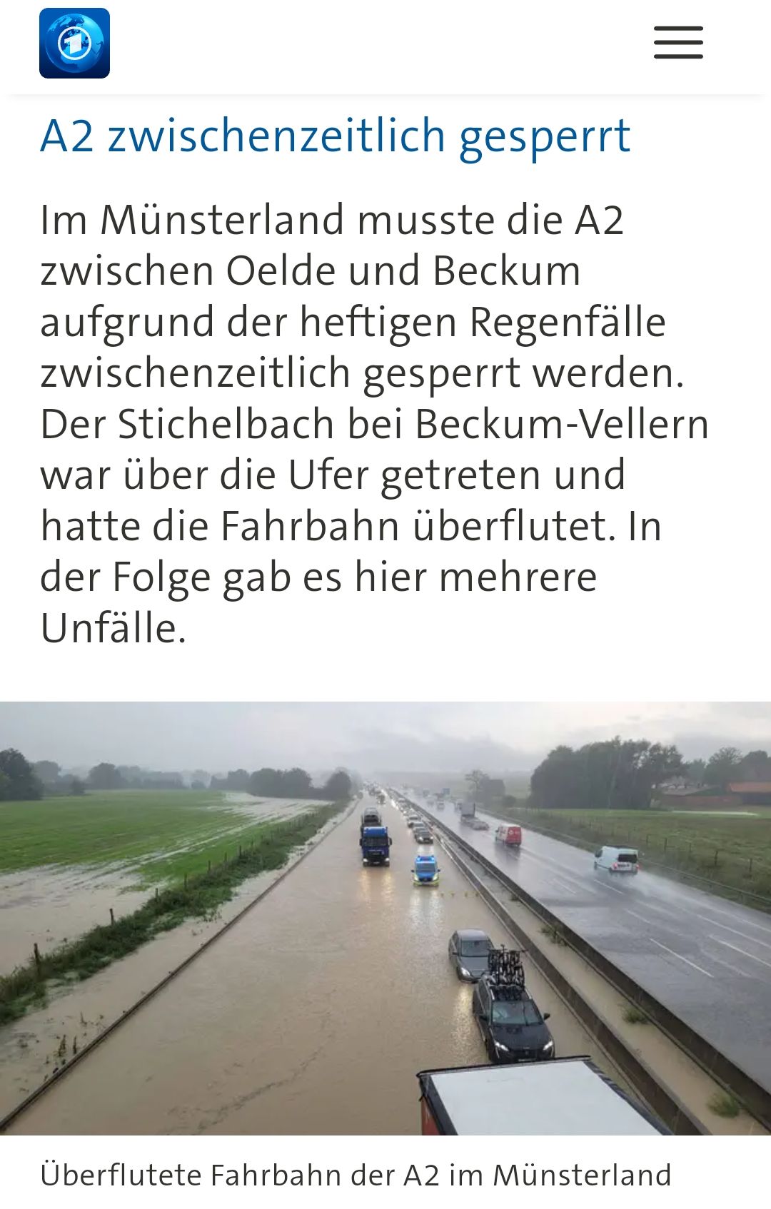 L'autoroute A2 inondée par de fortes pluies (6|6)