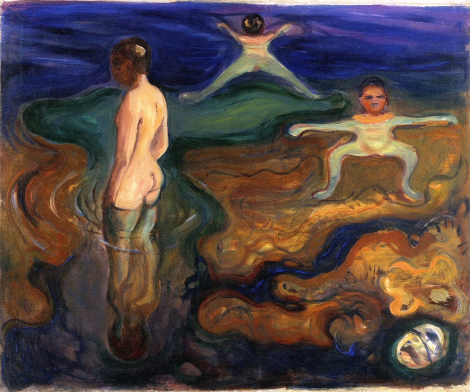 Garçons se baignant, env. 1898. Domaine public. Huile sur toile. Edvard Munch, *1863 †1944. Munch Museum