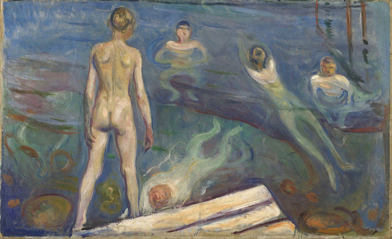 Garçons se baignant, 1894. Domaine public. Huile sur toile. Edvard Munch, *1863 †1944. Musée national d'art, d'architecture et de design, Oslo
