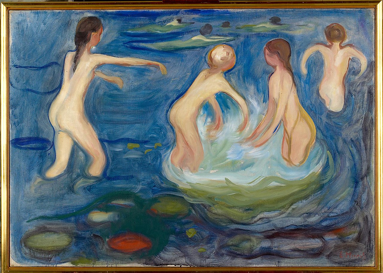 Jeunes filles au bain, vers 1898. Domaine public. Huile sur toile. Edvard Munch, *1863 †1944. Munch Museum