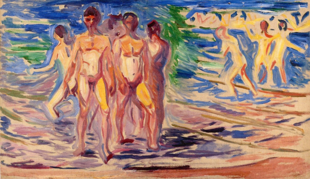 Hommes se baignant, 1907, Domaine public, huile sur toile. Edvard Munch, *1863 †1944. Munch Museum