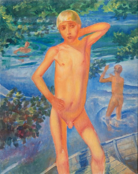 Garçons qui se baignent, 1926. Public Domain. Kuzma Sergejewitsch Petrov-Vodkin, *1878 †1939
