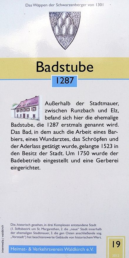 Un établissement de bains est mentionné pour la première fois en 1287 à Waldkirch, dans le Brisgau. Photo: James Steakley. Creative Commons